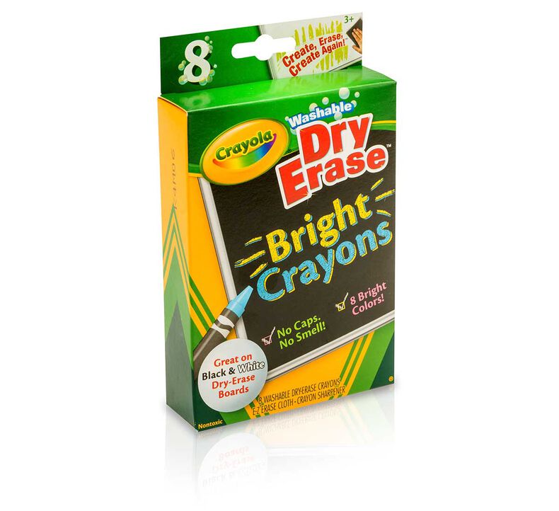 Crayola Dry Erase Washable Crayons, Vibrant Colors, 8/box