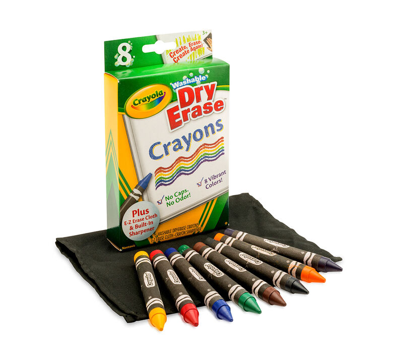 Crayola; Dry-Erase Crayons; Art Tools; 8 Count; Washable; Perfect for