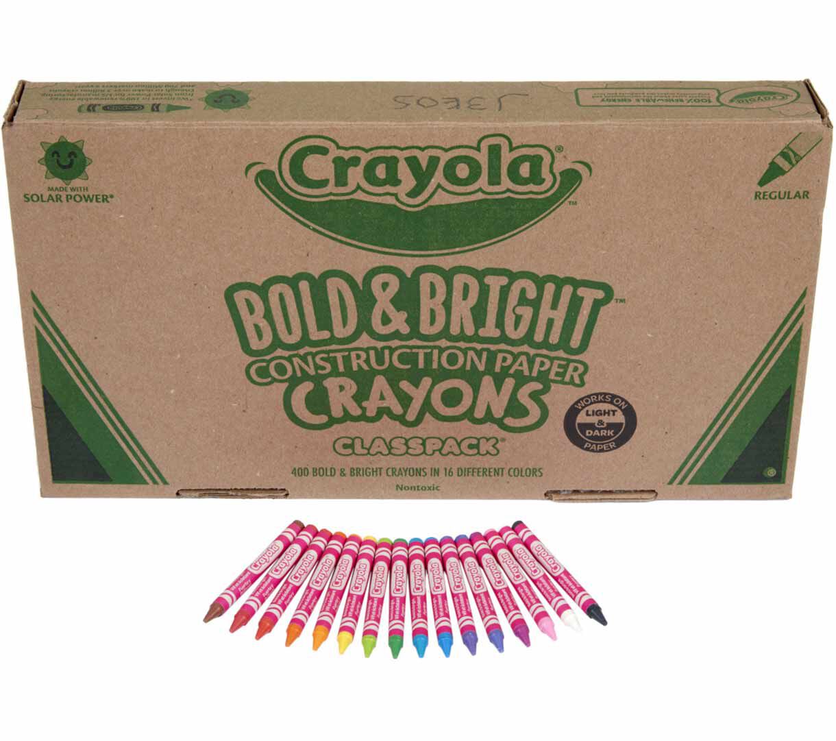 Construction Paper Crayons Classpack, 400 Count, 16 Colors
