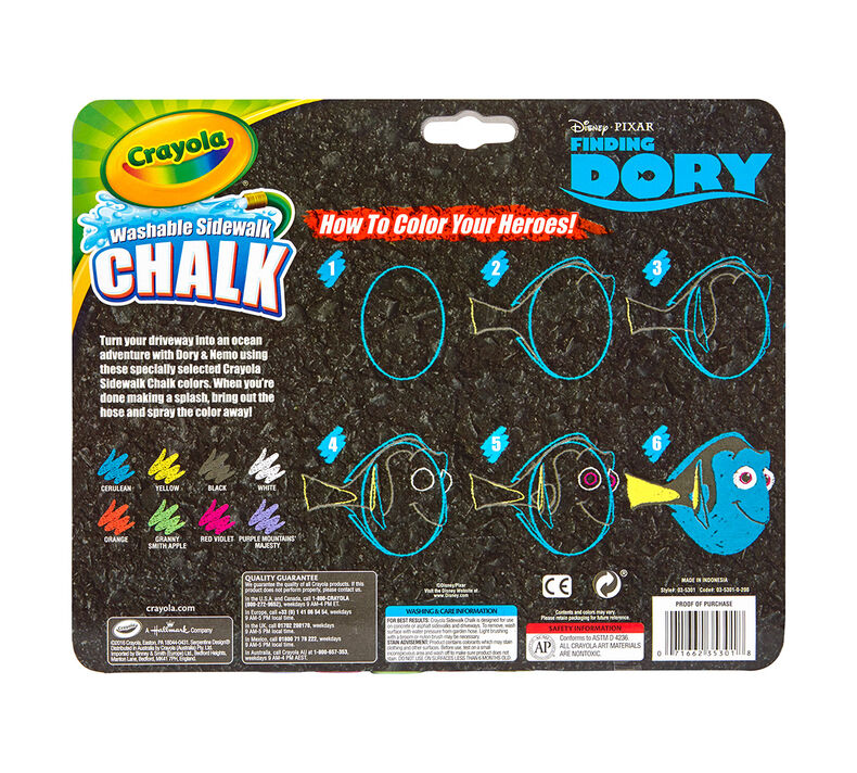 8 ct Finding Dory Washable Sidewalk Chalk Color Your Heroes