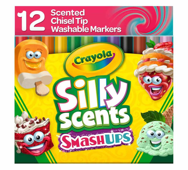 Silly Scents Smash Ups Wedge Tipped Washable Markers, 12 Count
