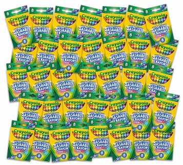 Washable Crayon Bulk Case, 36 Individual Boxes, 8 Count Each