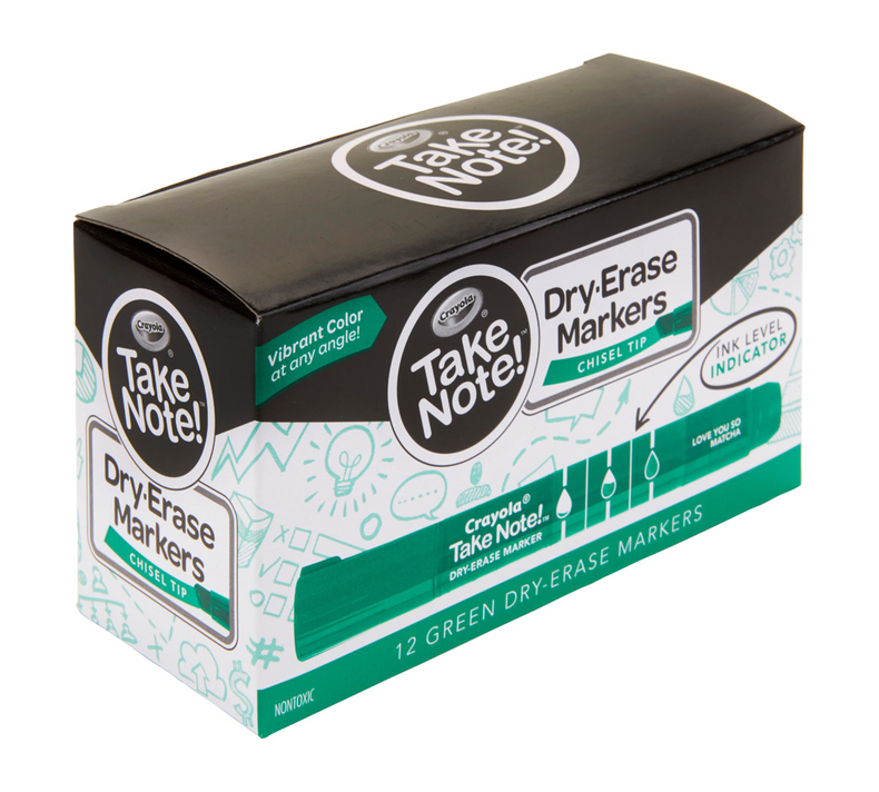 Take Note Green Dry Erase Markers, 12 Count