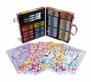 Color Magic Shimmer and Unicorns Art Set mini art case contents and shimmer coloring pages and sticker