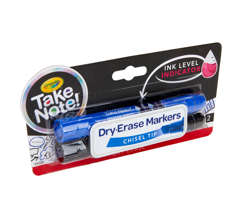 Take Note Black and Blue Dry Erase Markers, 2 Count