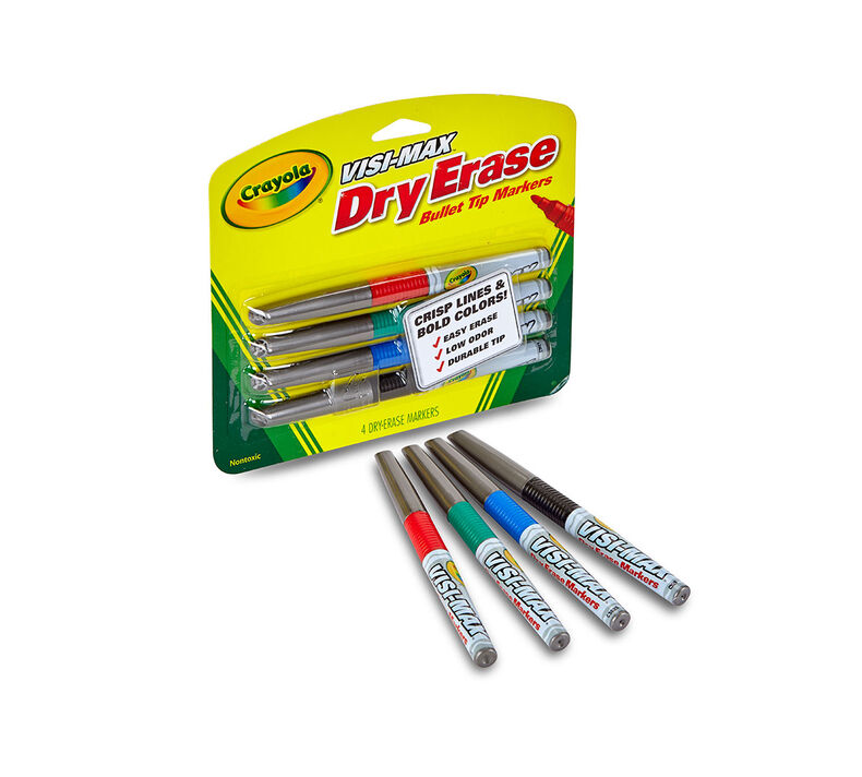 Visi-Max Dry-Erase Markers, Fine Line, 4 ct.