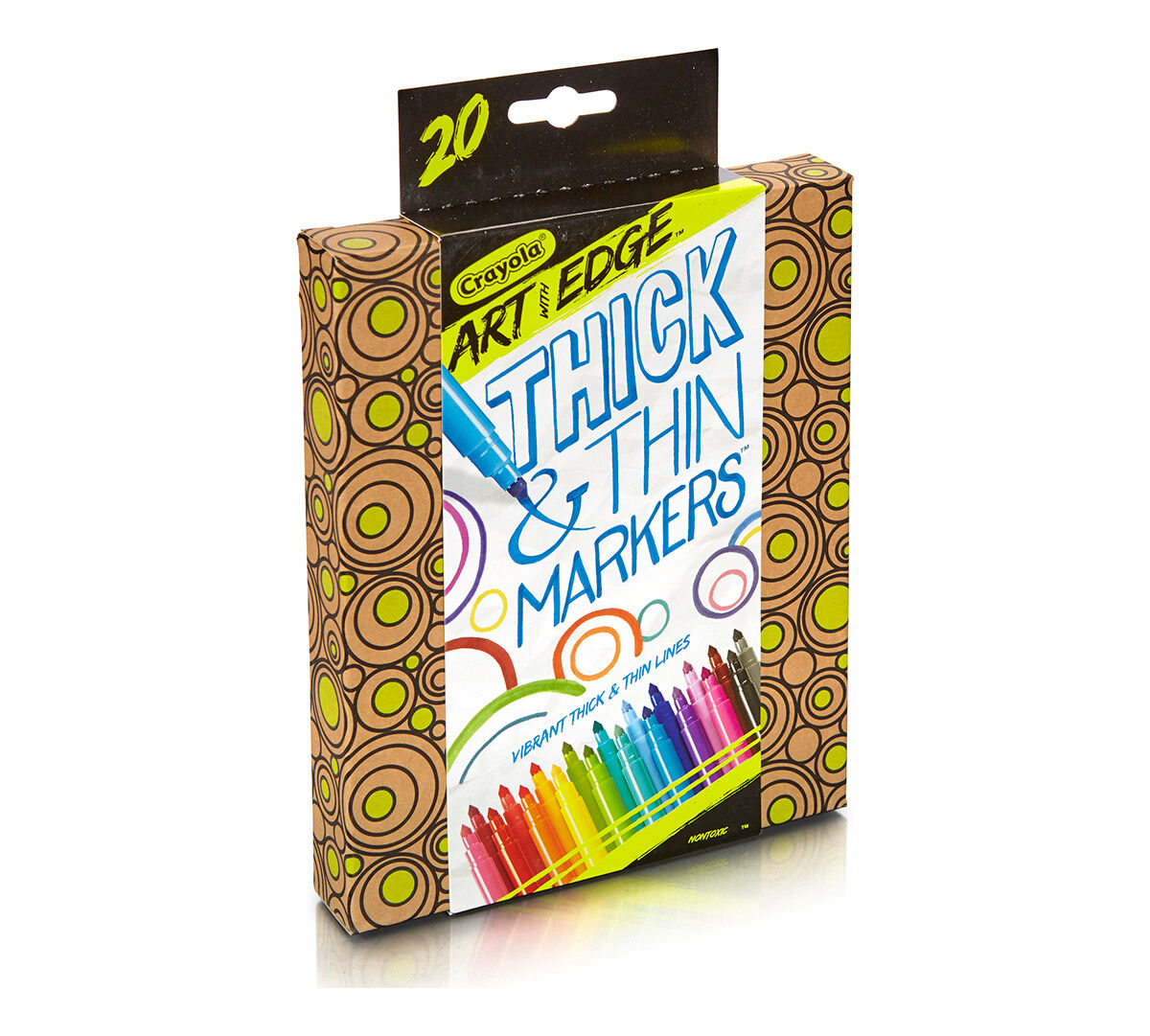 Crayola Art With Edge, Thick & Thin Markers, 20 count, Art Tools