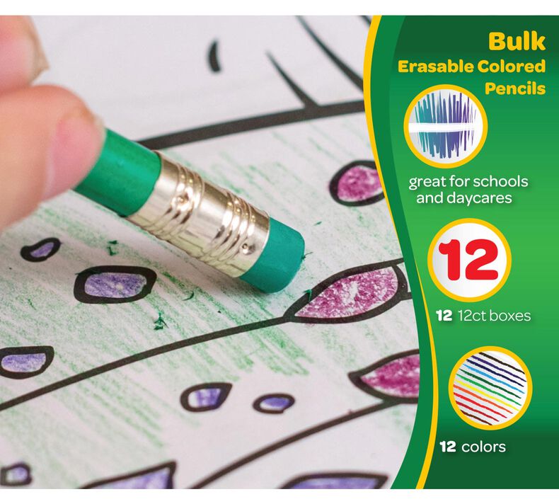 12 Box Classpack of 12 Count Erasable Colored Pencils