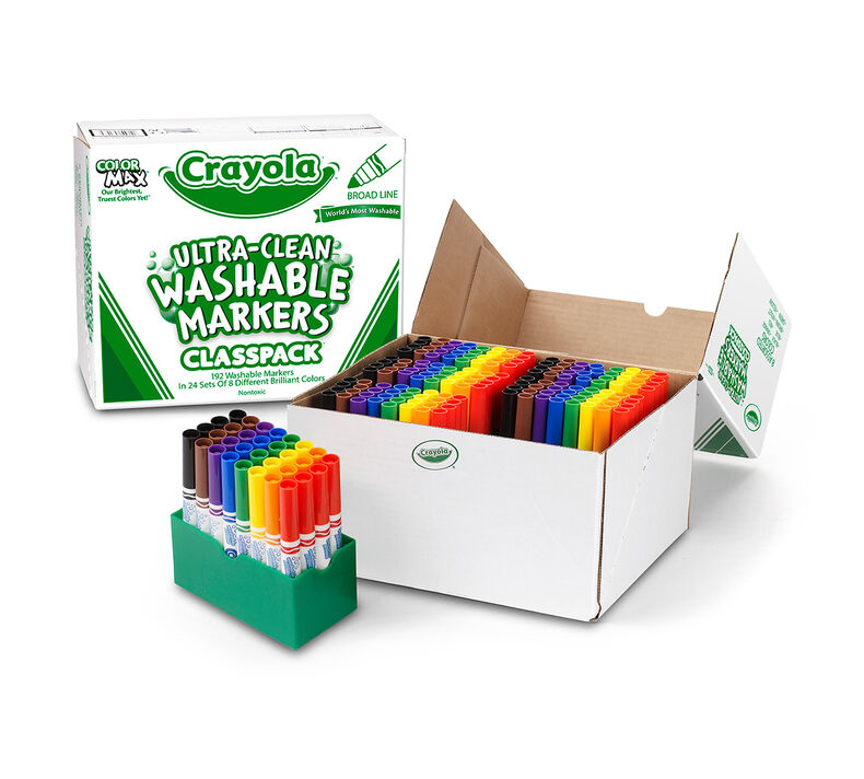  Crayola Ultra-Clean Washable Bulk Markers, Green, Pack  of 12 : Learning: Supplies