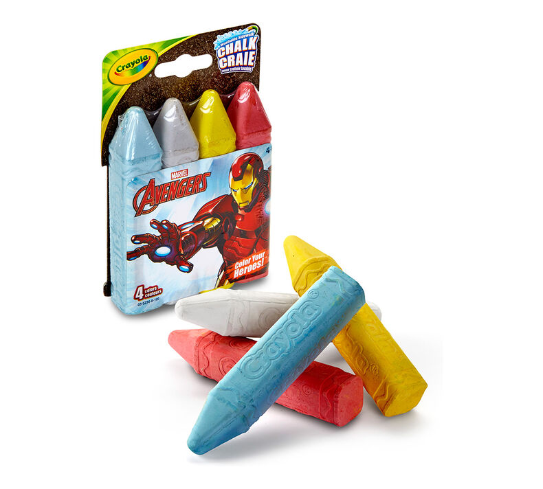 4 ct. Iron Man Washable Sidewalk Chalk - Color Your Heroes!