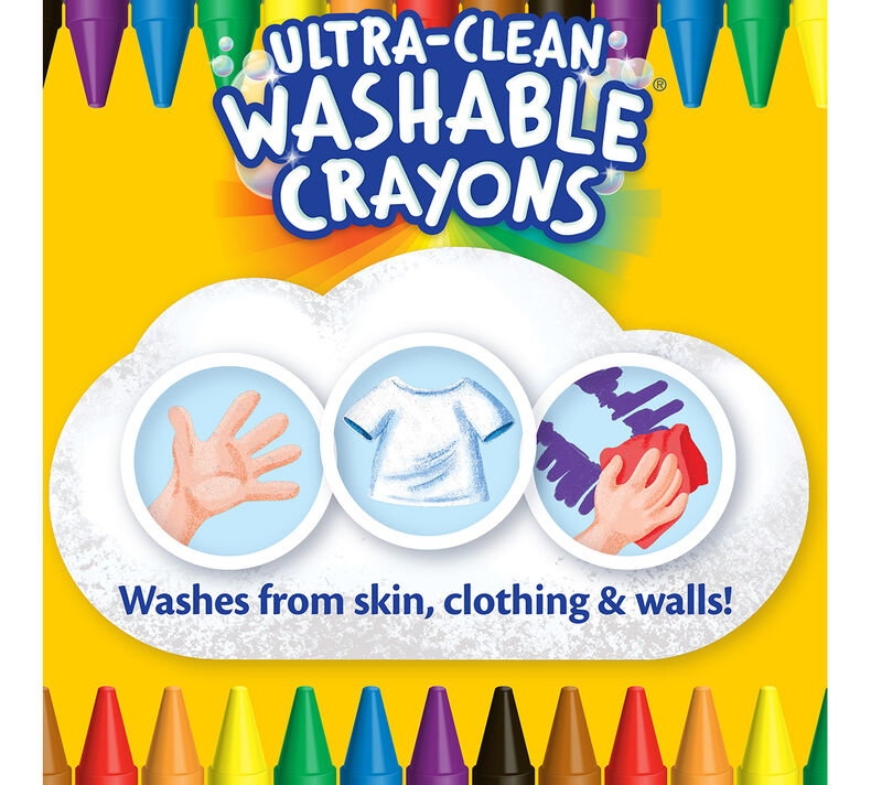 Crayola Ultra-Clean Washabe Large Crayons - Assorted, Almond, Rose, Gold -  24 / Pack