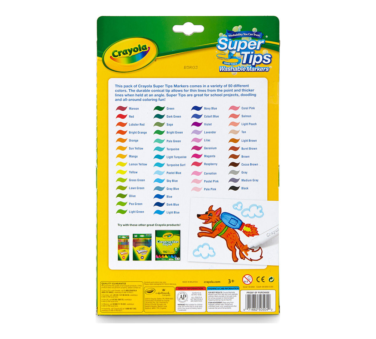 Washable Super Tips Markers, 50 Count Crayola