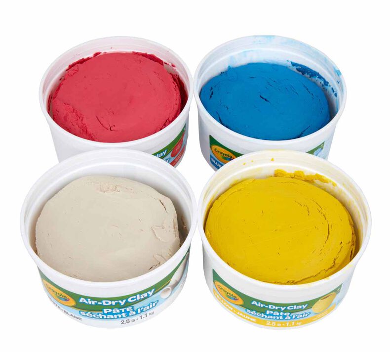 4-in-1 Air Dry Clay, (4) 2.5 lb Resealable Buckets, Classic Colors