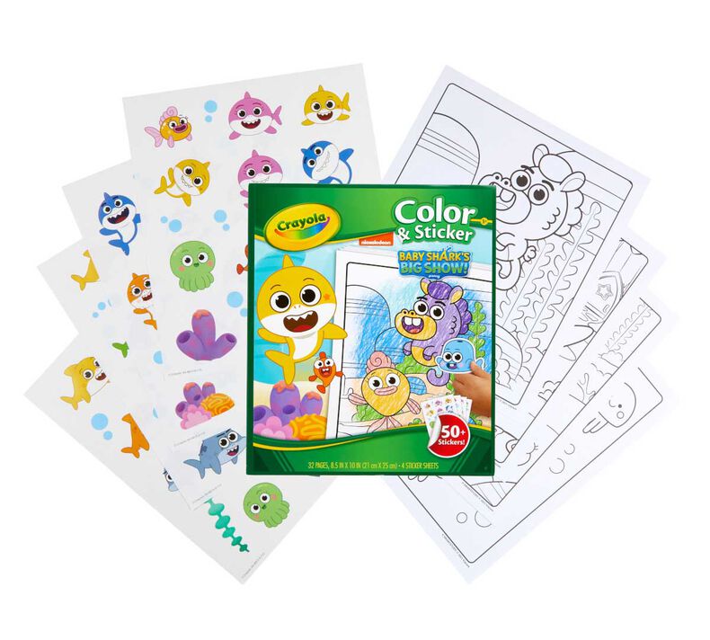 Baby Shark Color & Sticker Book for Kids, Crayola.com