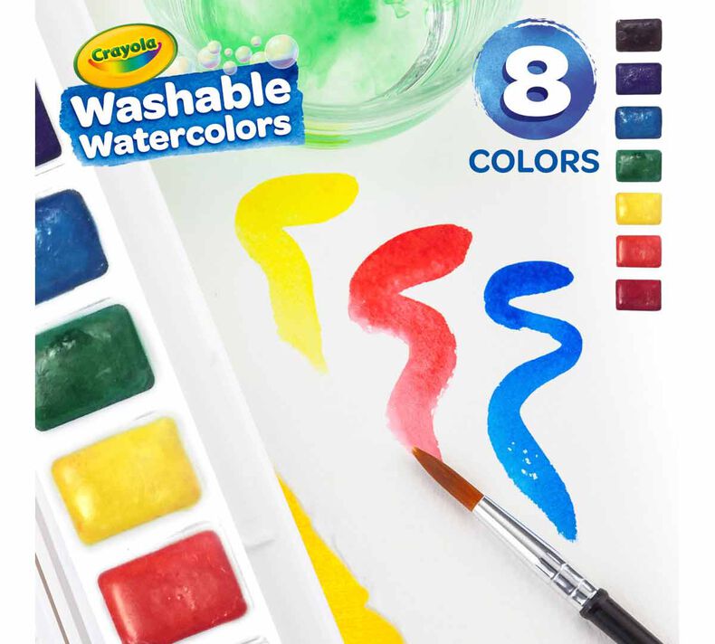 Washable Watercolor Paints, 8 Count