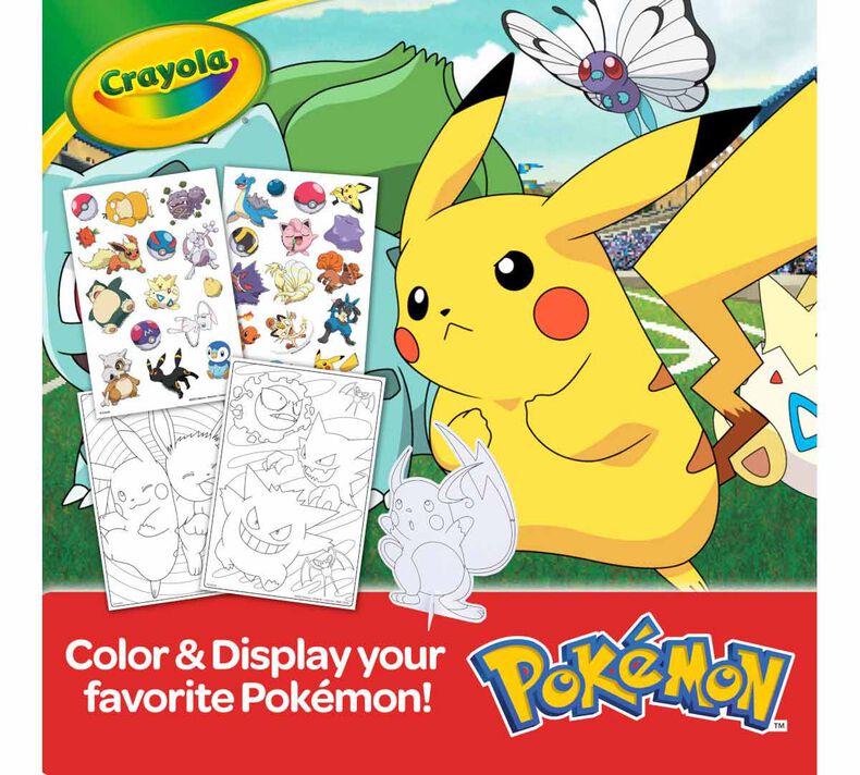 Innovative Designs Pokemon Kids Coloring Art and Sticker Set, 30 Pcs Craft Supplies with Pencil Case