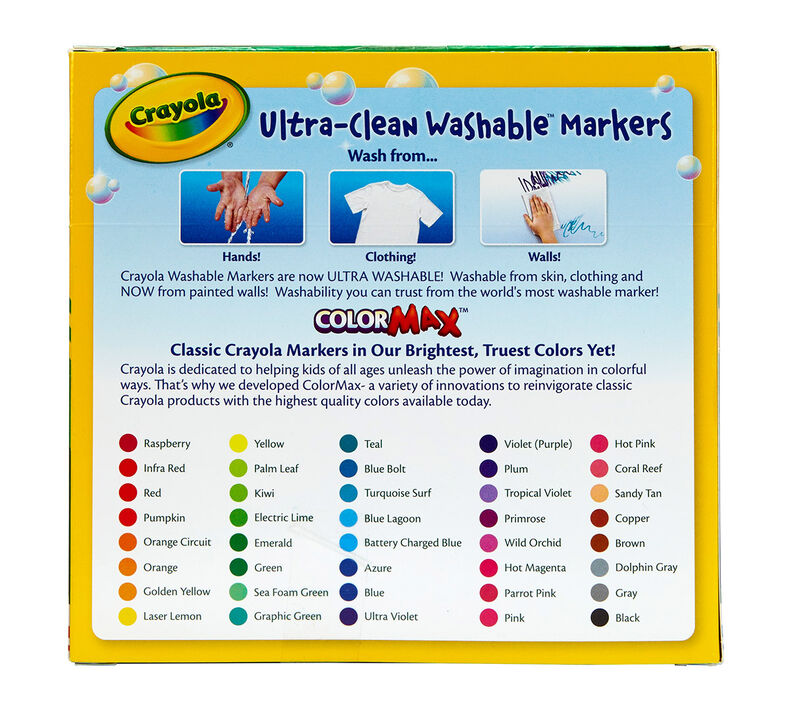 40 Count Washable Markers, Broad Line