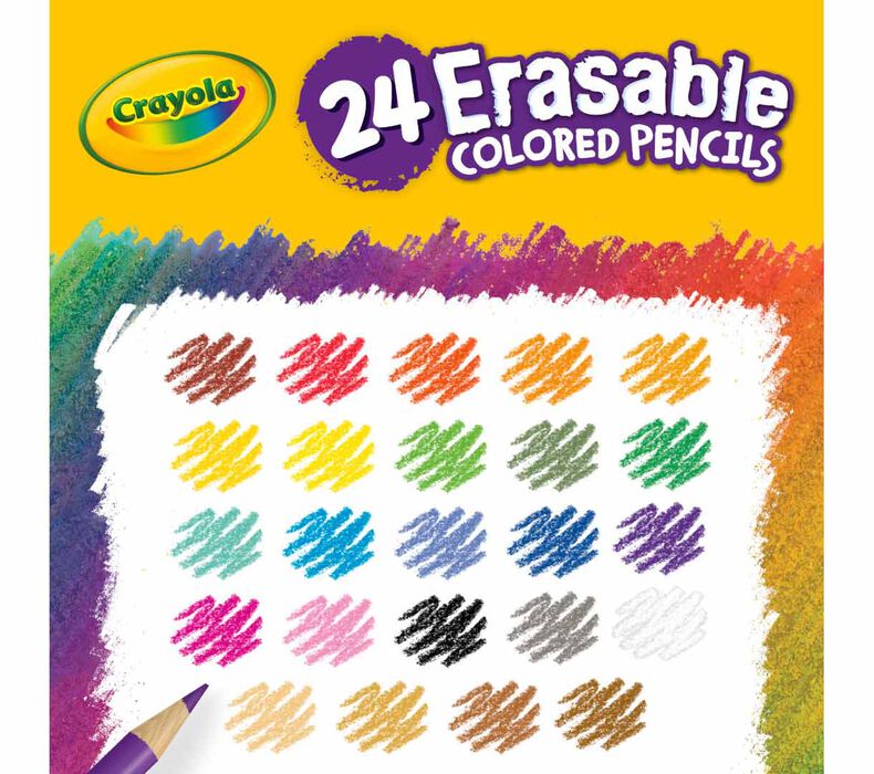 Crayola Erasable Colored Pencils, Art Tools, Adult Coloring, 24