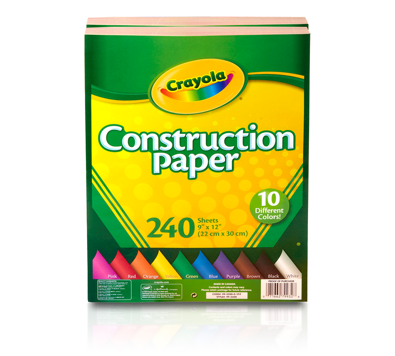 Construction Paper 240 ct, 10 Colors- 2 Pack Bundle
