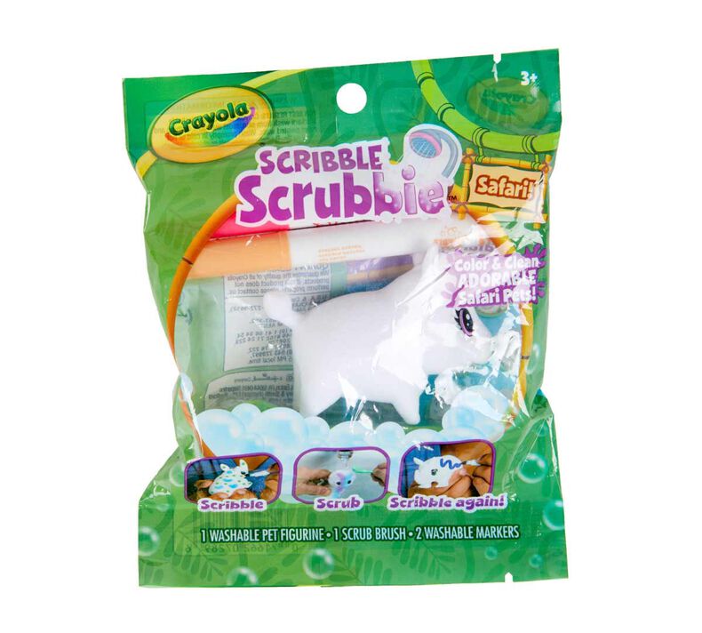 Scribble Scrubbie Safari Animal, Bulk Case, 24 Assorted Bagged 1 Count Pets