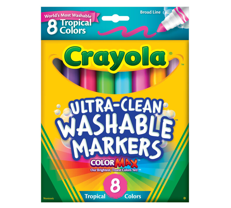 Ultra Clean Markers, Broad Line, Tropical, 8 Count