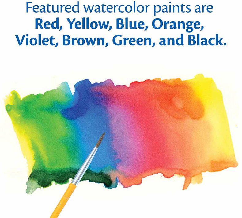  Crayola Non-Toxic Washable Semi-Moist Watercolor Paint  Set, Plastic Oval Pan, Assorted Color, Set Of 8 : Learning: Play