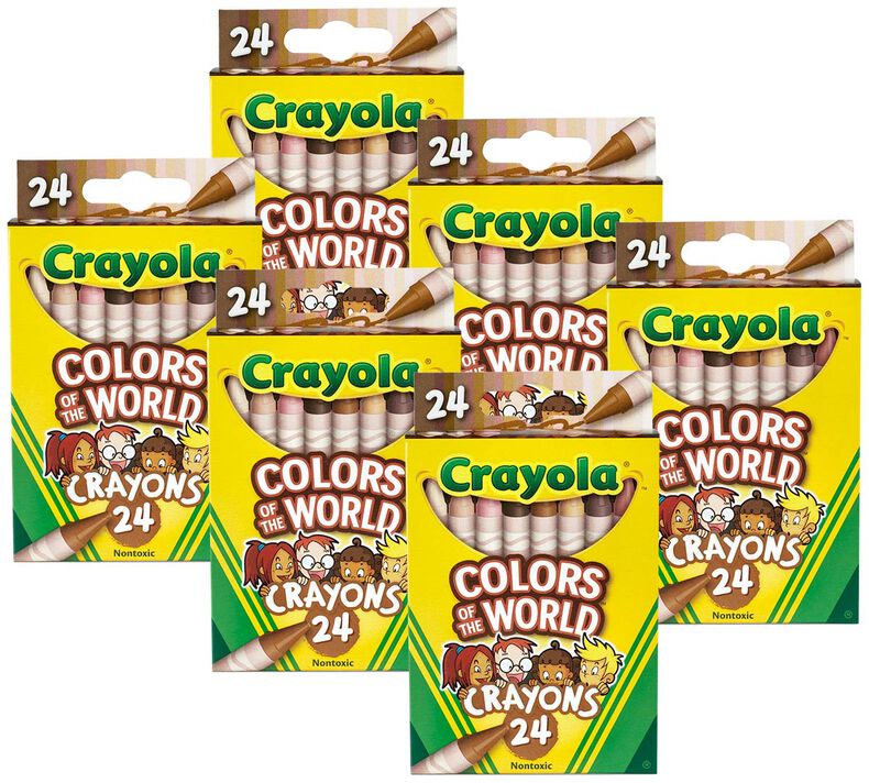 Colors of the World Skin Tone Crayons, 24 Count, 6 Pack