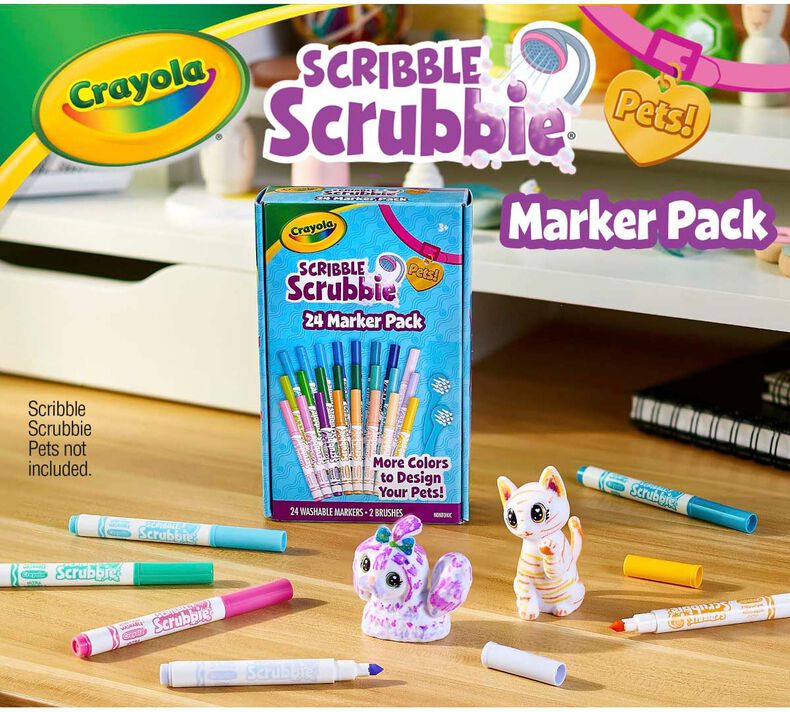 Scribble Scrubbie Pets 24 Count Refill Marker Set