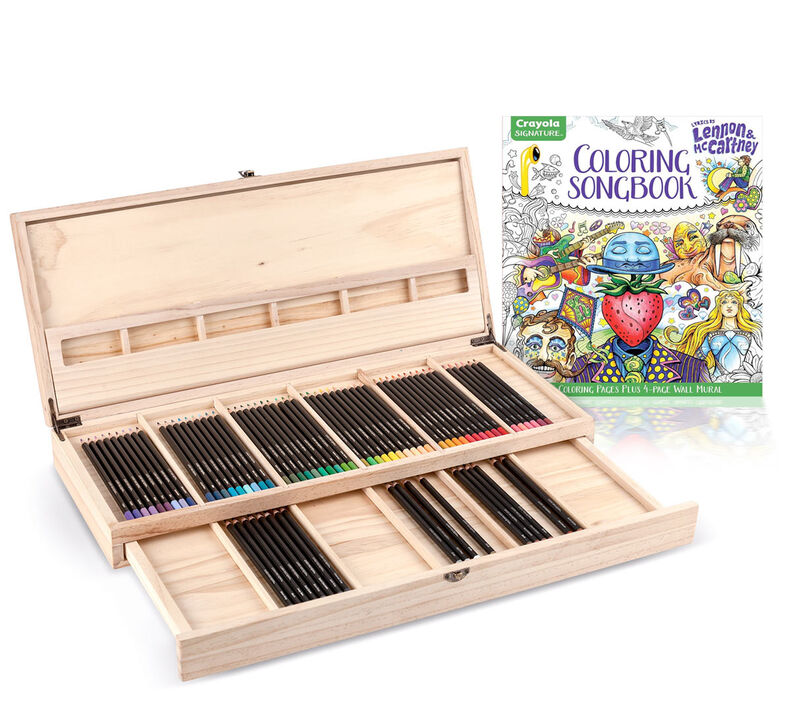 Lennon & McCartney Coloring Book and Wooden Art Case Gift Set