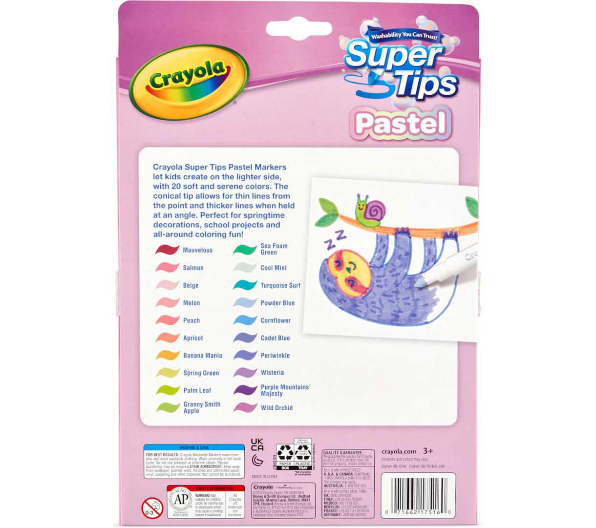 Super Tips Washable Pastel Markers 20 Count Crayola