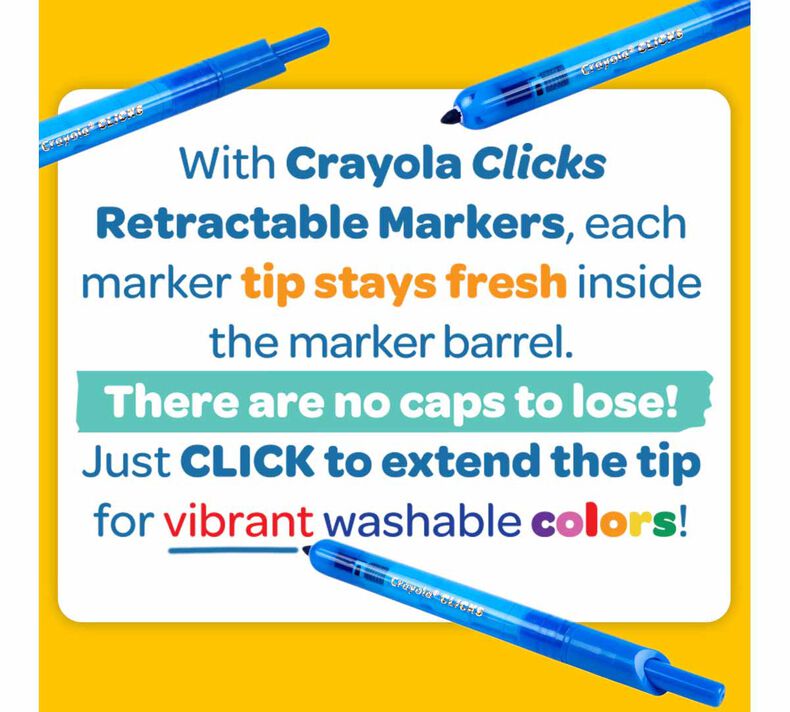 Clicks Retractable Markers, 10 Count