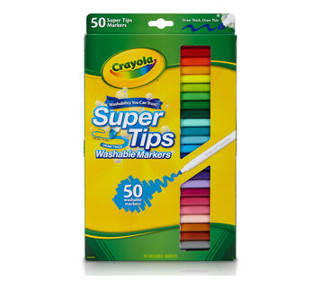 Washable Super Tips Markers, 50 Count Front View