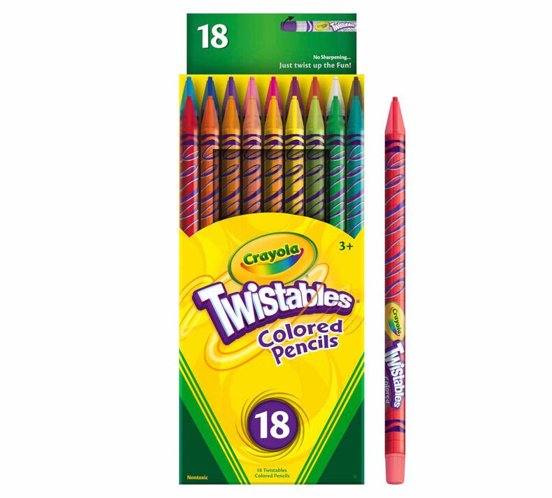 Crayola Twistables Colored Pencils, Always Sharp, Art Tools for Kids, 18  Count