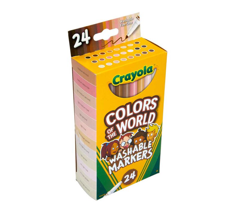 Colors of the World Fine Line Washable Skin Tone Markers, 24 Count