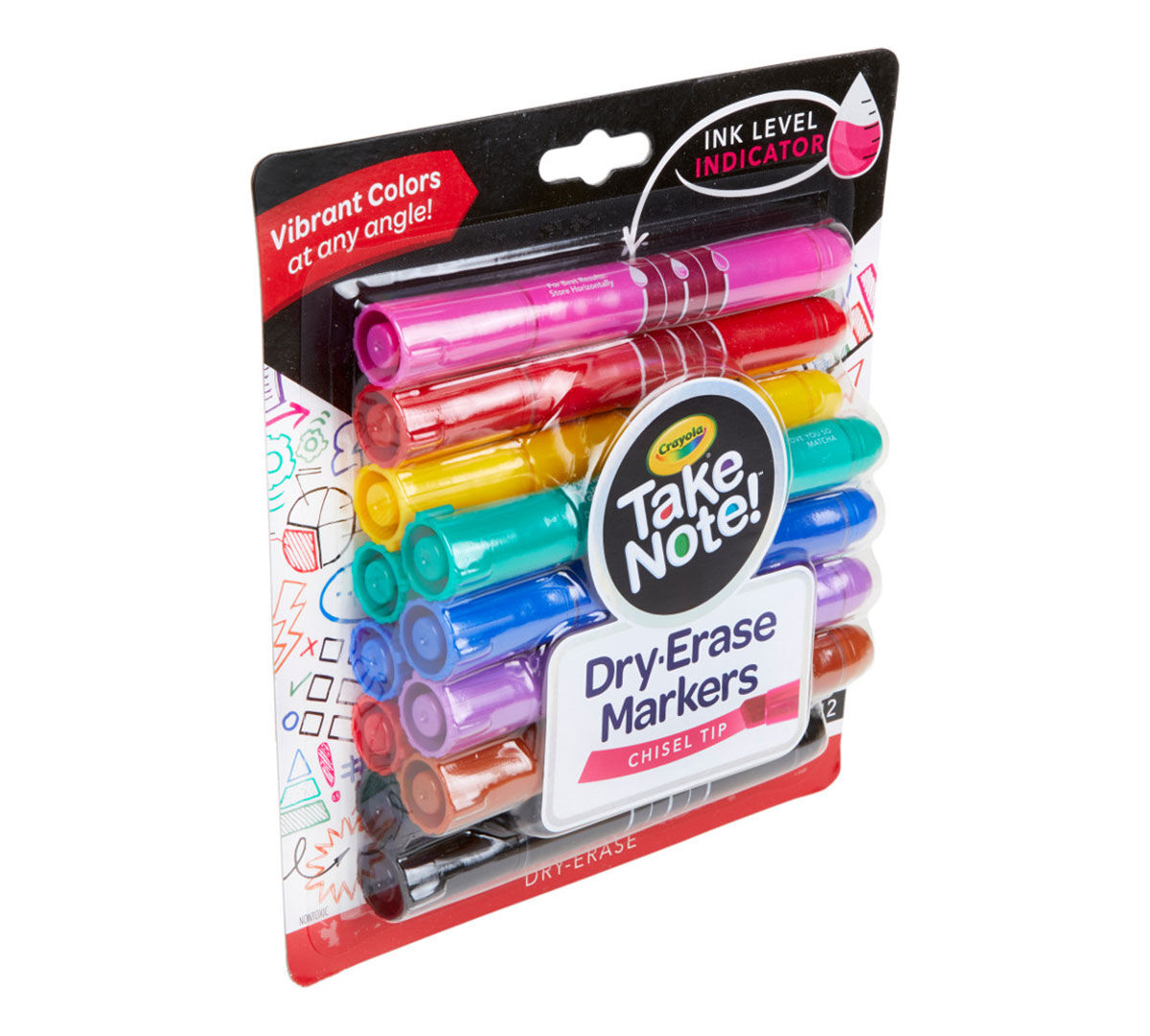 Low Odor Dry Erase Markers, 12 Assorted Colors Crayola