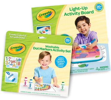 Light Up Activity Board and Washable Dot Marker Toddler Art Set