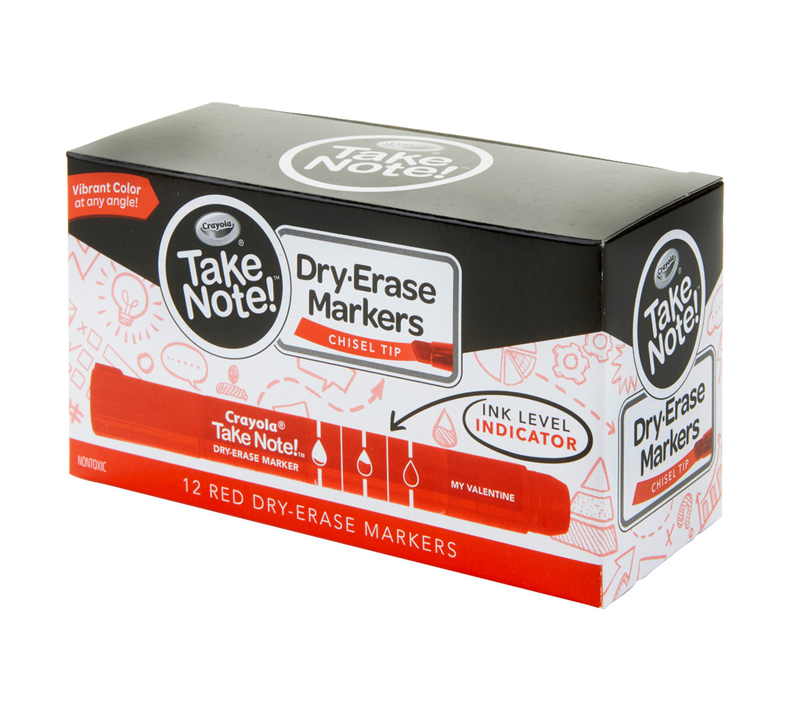 Take Note Red Dry Erase Markers, 12 Count