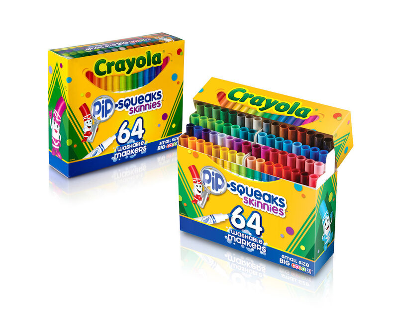 Crayola 6CT Basic Skinny Pip Squeak Markers, Washable Non Toxic