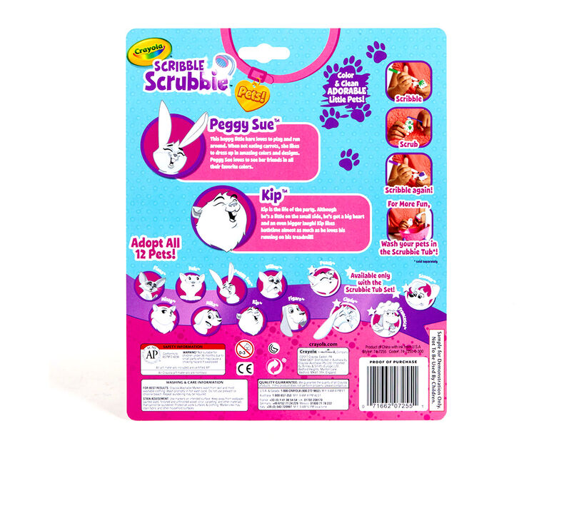 Scribble Scrubbie Pets, Hamster & Rabbit, 2 Count