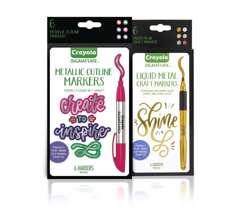 Signature 2-in-1 Metallic Marker Set