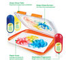 Features snap-close tabs, keep-clean screen, paper area, and washable fingerpaint
