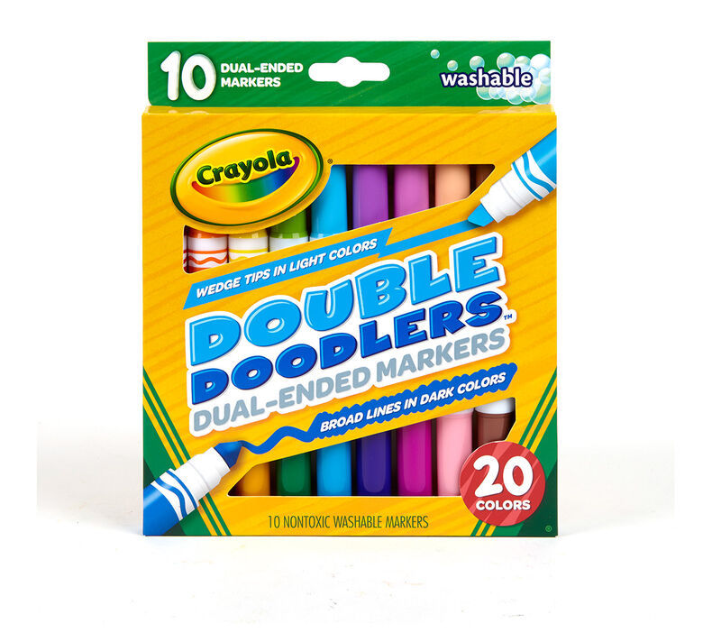  eatsleepdoodle Original Doodle Washable Markers for Kids  (Classic Colors: Pack of 10) Double-Ended Felt Tip Fabric Markers : Toys &  Games