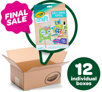 Crayola Craft Animal Party Poppers Kit Bulk Case, 12 Individually boxed kits.