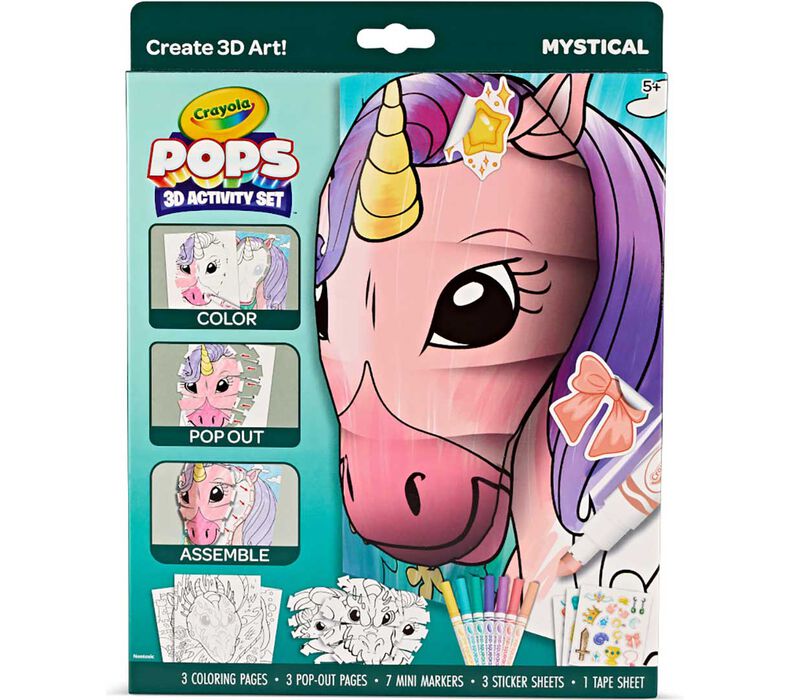 Crayola POPs 3D Mystical Unicorn Coloring Activity Set | Crayola