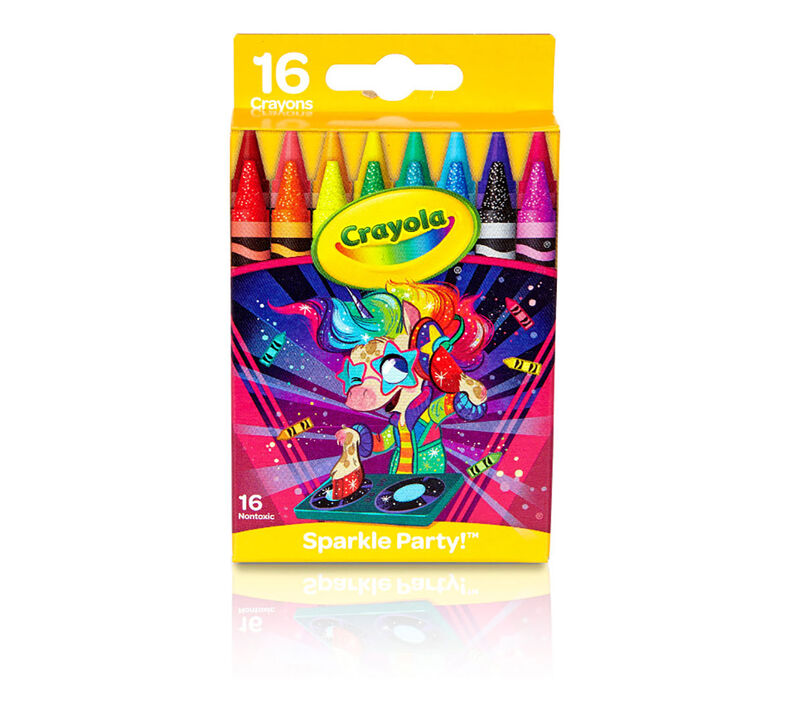 Unicorn Glitter Crayons, 16 Count