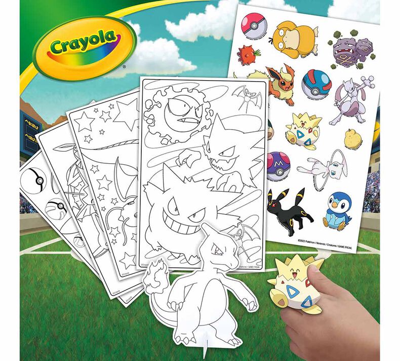 Pokemon Kids Coloring Art Set with Stickers and Stampers