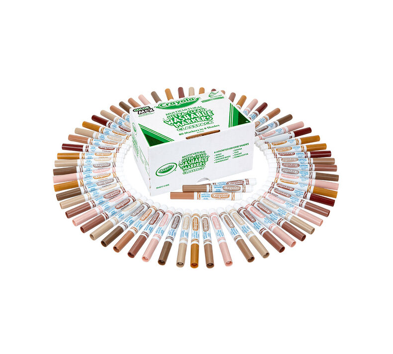 Multicultural Ultra-Clean Washable Markers Classpack, 80 Count, 8 Colors