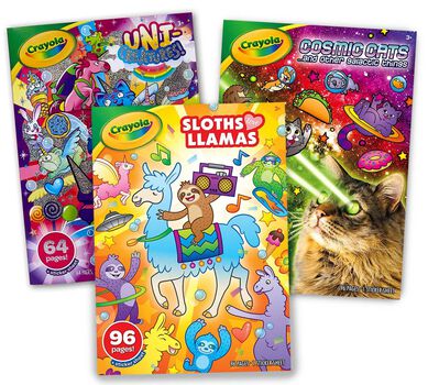 cat sloth llama  unicorn coloring book set  crayola