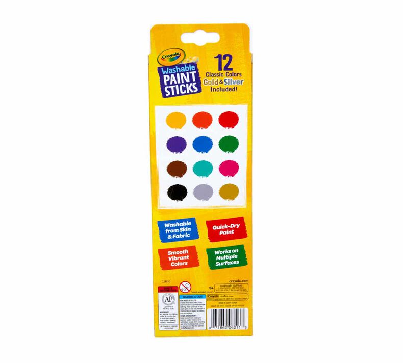 Crayola 6 Sticks New In Pack. Quick Dry Paint Sticks. Dries In Less Than 60  Sec