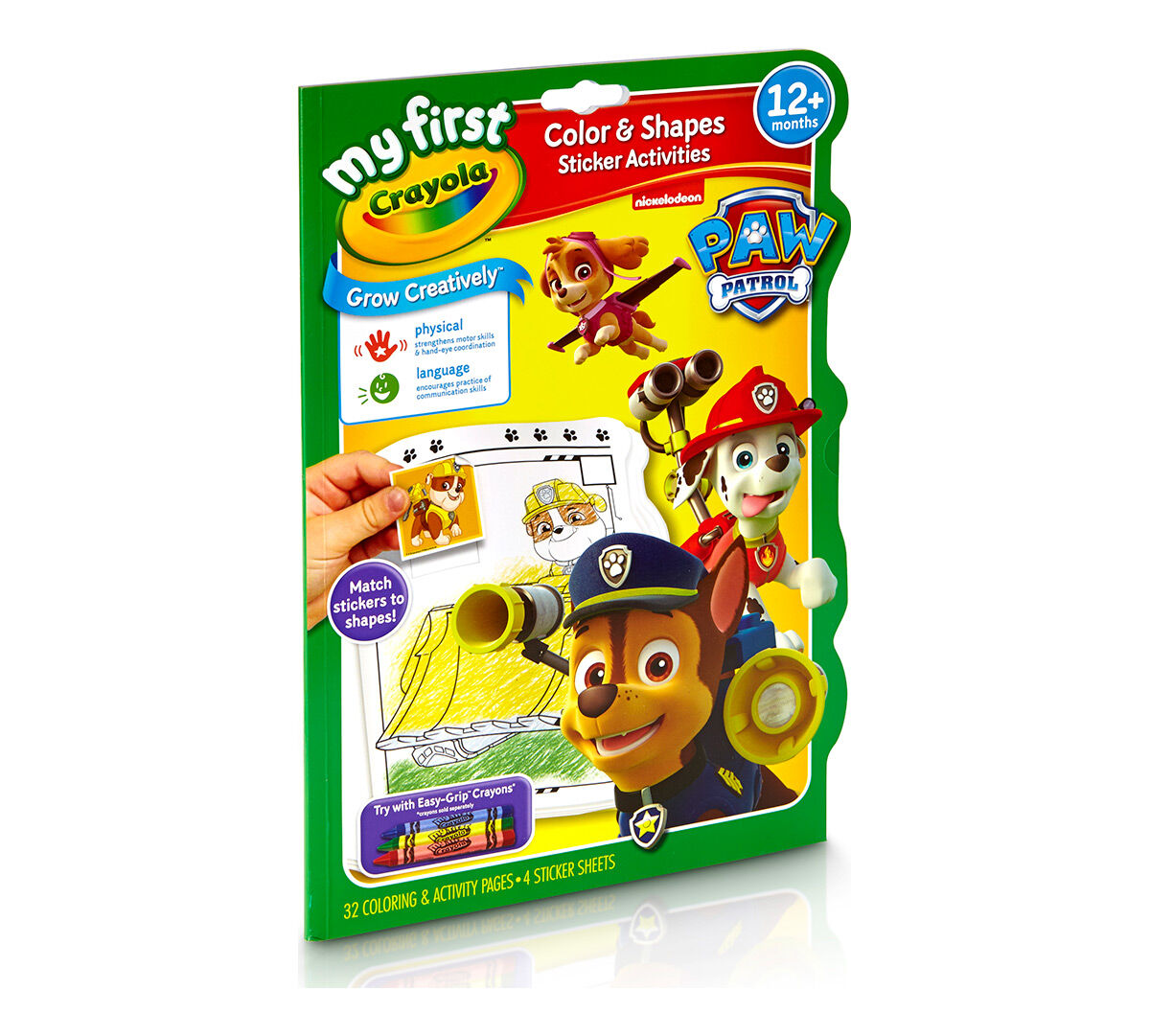 my first crayola color shapes sticker activities paw patrol crayola